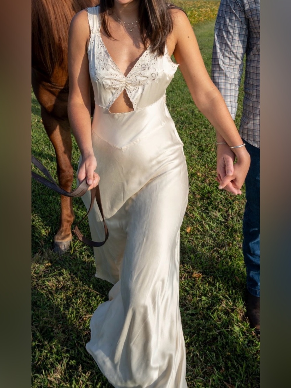 Doen Heirloom Ivory Silk Full Length Dress